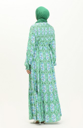 Robe Viscose à Motifs 5520-03 Vert Menthe 5520-03