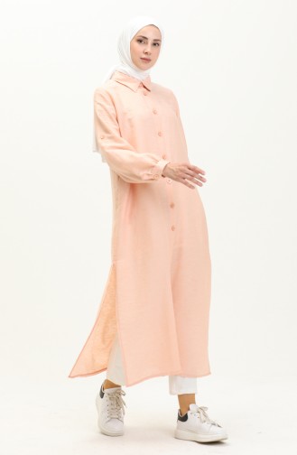 Buttoned Slit Long Tunic 24Y8849A-03 Powder 24Y8849A-03