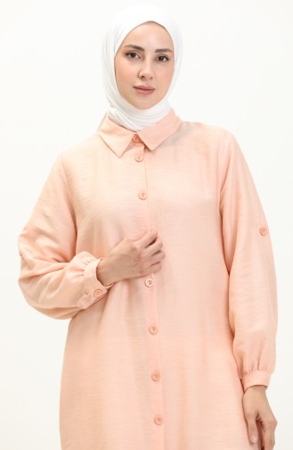 Buttoned Slit Long Tunic 24Y8849A-03 Powder 24Y8849A-03