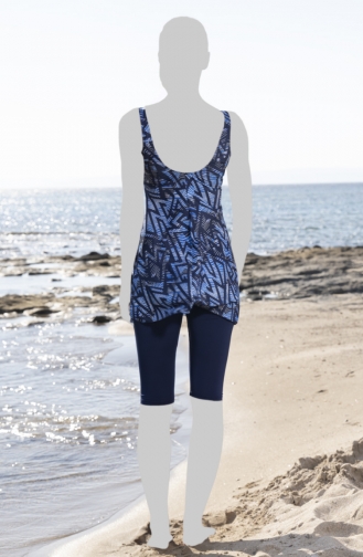 Dunkelblau Hijab Badeanzug 23606-01