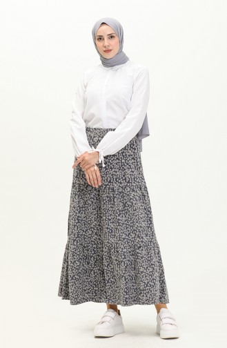 Printed Tiered Skirt 8607-01 Anthracite 8607-01