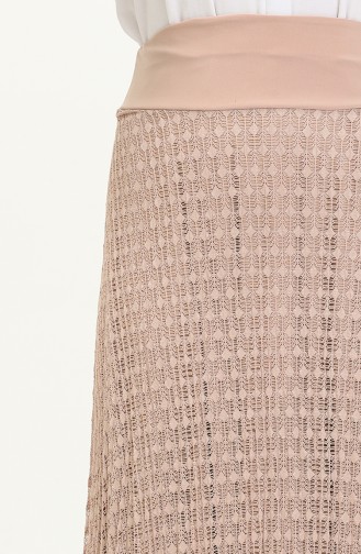 Pleated Lace Skirt 0134-06 Beige 0134-06