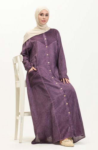 Şile Fabric Authentic Abaya 8383-03 Purple 8383-03