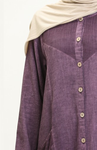 Şile Fabric Authentic Abaya 8383-03 Purple 8383-03