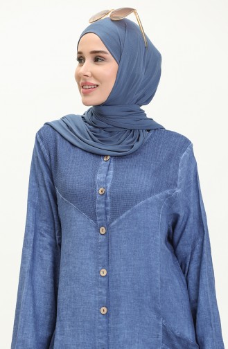 Sile Fabric Authentic Abaya 8383-07 Indigo 8383-07