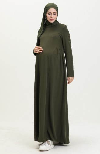 Sefamerve Baumwolle Schwangerschaftskleid 238147-03 Khaki 238147-03