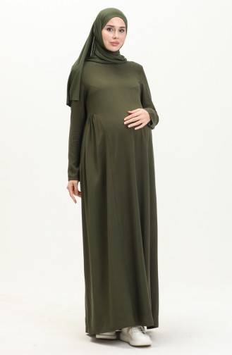 Sefamerve Baumwolle Schwangerschaftskleid 238147-03 Khaki 238147-03