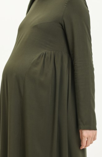 Sefamerve Baumwolle Schwangerschaftskleid 238147-03 Khaki 238147-03