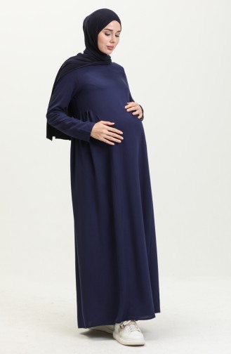 Sefamerve Cotton Maternity Dress 238147-04 Navy Blue 238147-04