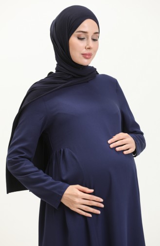 Sefamerve Cotton Maternity Dress 238147-04 Navy Blue 238147-04