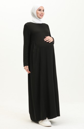 Robe de Grossesse en Coton Sefamerve 238147-01 Noir 238147-01