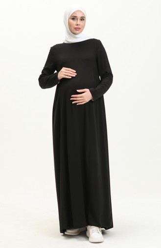 Sefamerve Cotton Maternity Dress 238147-01 Black 238147-01