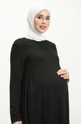 Sefamerve Cotton Maternity Dress 238147-01 Black 238147-01