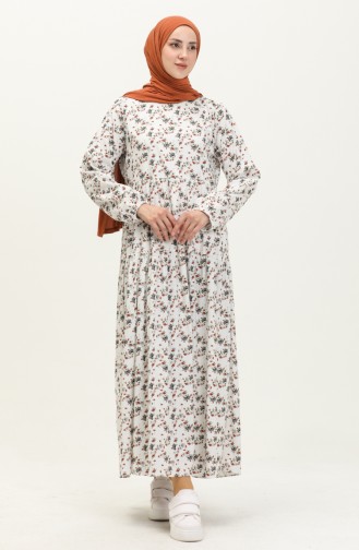 Gerafftes Kleid 1874A-01 Creme 1874A-01