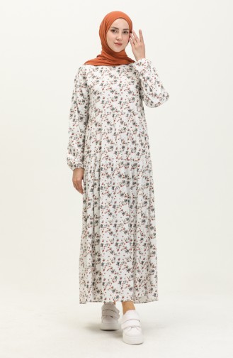 Gerafftes Kleid 1874A-01 Creme 1874A-01