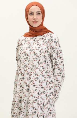 Gerafftes Kleid 1874A-01 Creme 1874A-01