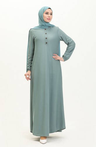 Elastic Sleeve Pleated Dress 0578-04 Green 0578-04