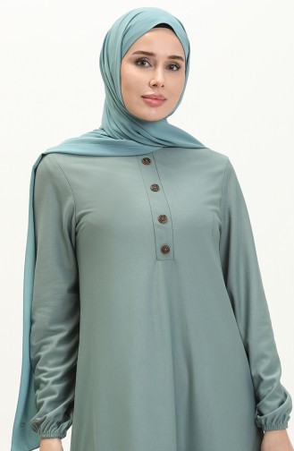 Elastic Sleeve Pleated Dress 0578-04 Green 0578-04
