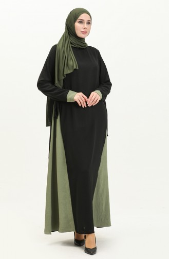 فستان لونين آيروبين 0062-04  أسود أخضر 0062-04