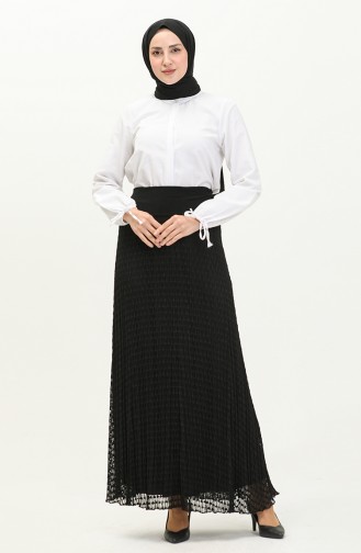 Pleated Lace Skirt 0134-01 Black 0134-01