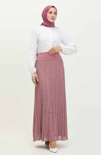 Pleated Lace Skirt 0134-03 Dusty Rose 0134-03