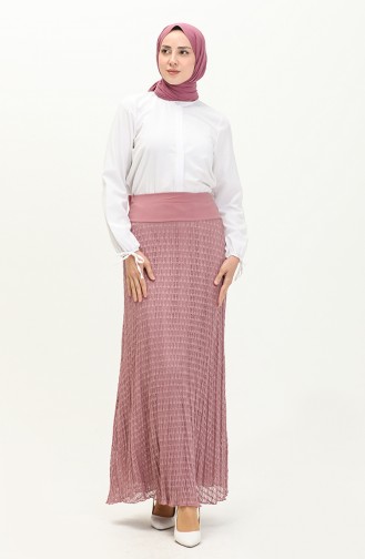 Pleated Lace Skirt 0134-03 Dusty Rose 0134-03