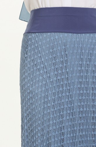Pleated Lace Skirt 0134-04 Indigo 0134-04