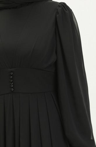 Robe de Soirée en Mousseline 60282-04 Noir 60282-04