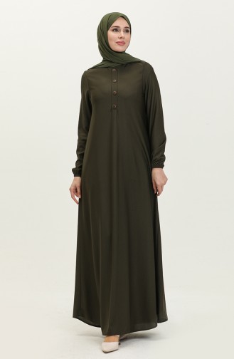 فستان مطاط الأكمام 0578-02 أخضر عسكري 0578-02