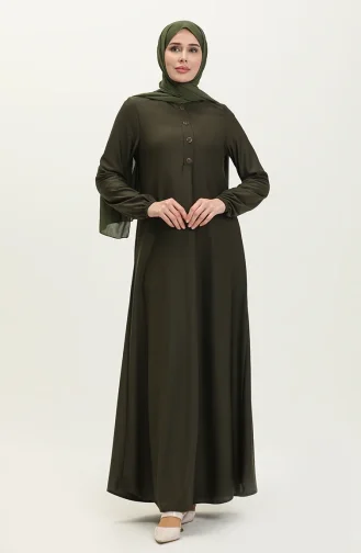 Elastischem Armausschnitt und patentiertem Kleid 0578-02 Khaki 0578-02