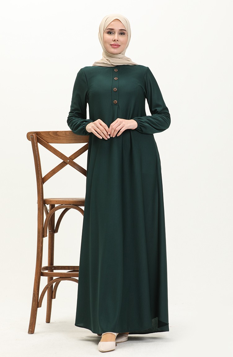 Robe Plissee a Manches elastiques 0578 05 Vert emeraude 0578 05 Sefamerve
