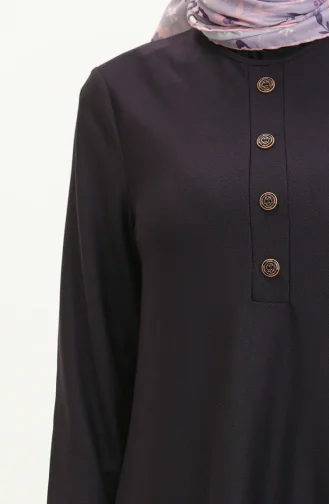 Robe Plissée à Manches élastiques 0578-07 Pourpre 0578-07