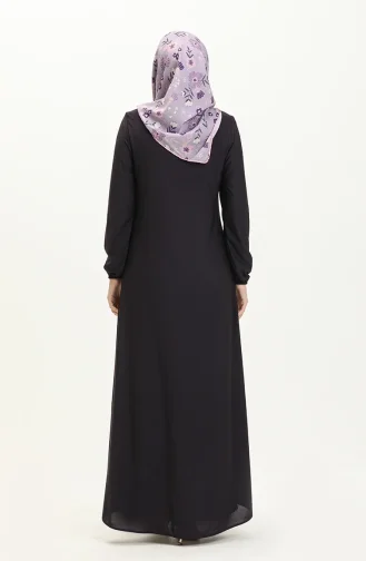 Robe Plissée à Manches élastiques 0578-07 Pourpre 0578-07