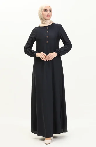 Robe à Manches Elastiques 0578-08 Bleu Marine 0578-08
