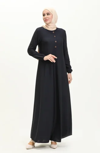 Robe à Manches Elastiques 0578-08 Bleu Marine 0578-08