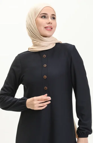 Robe à Manches Elastiques 0578-08 Bleu Marine 0578-08