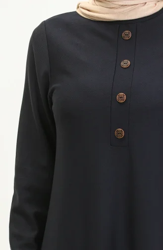 Robe à Manches Elastiques 0578-08 Bleu Marine 0578-08