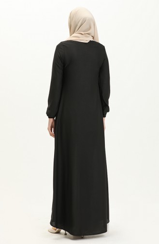 فستان مطاط الأكمام 0578-09 أسود 0578-09