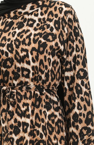 Leopard Print Dress 0055-03 Brown Black 0055-03