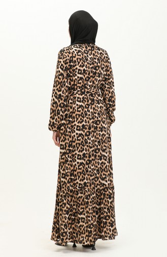 Leopard Print Dress 0055-03 Brown Black 0055-03