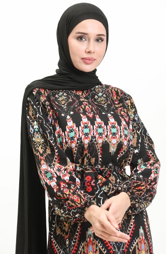 Elastisches Kleid mit Gürtel 0059-02 Schwarz 0059-02