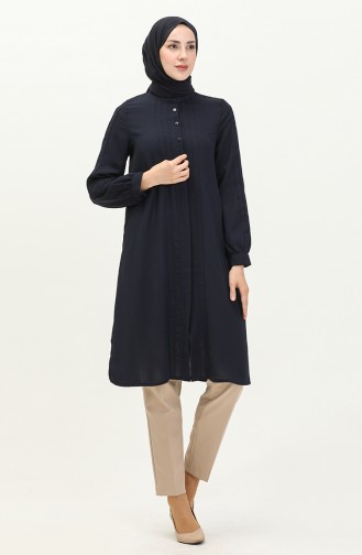 Aerobin Kumaş Pileli Tunik 60054-04 Lacivert