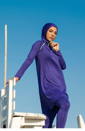 Maillot de Bain Hijab Blue roi 2616