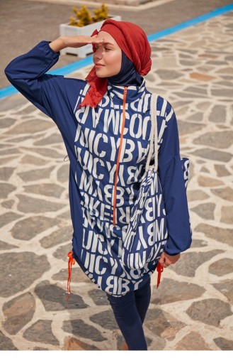 Navy Blue Swimsuit Hijab 2301-1