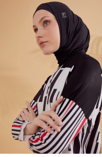 Schwarz Hijab Badeanzug 2302