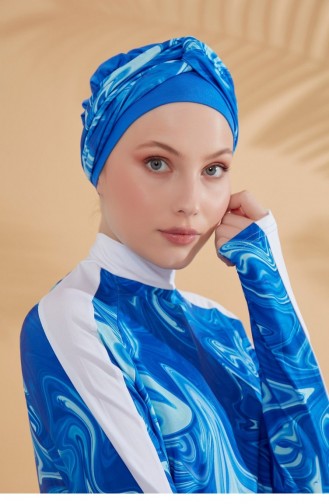 Blau Hijab Badeanzug 2304