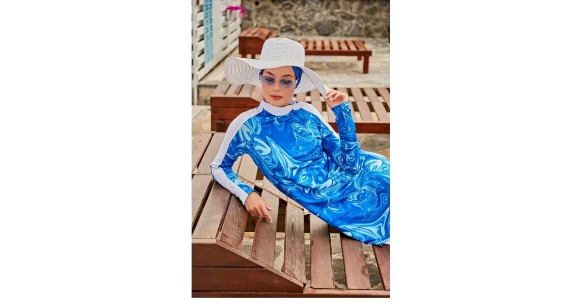 Blue Modest Swimwear 2304 | Sefamerve