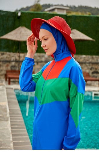 Saxon blue Swimsuit Hijab 2306