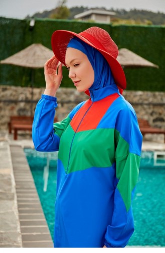 Maillot de Bain Hijab Blue roi 2306