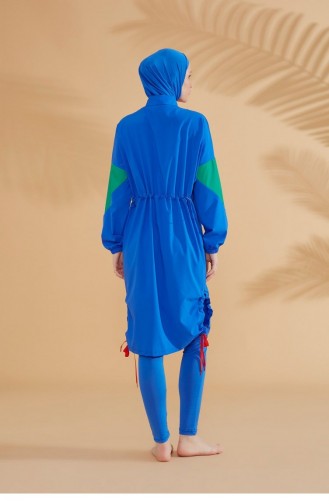 Saks-Blau Hijab Badeanzug 2306